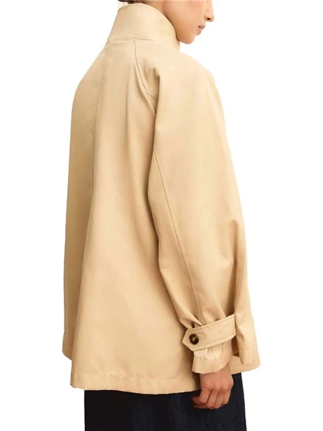 GIACCA IMPERMEABILE  COLLO RIALZATO DONNA BEIGE
