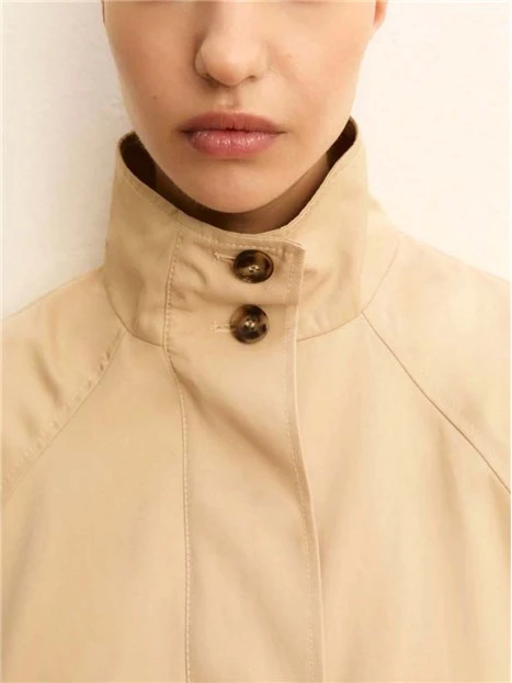 GIACCA IMPERMEABILE  COLLO RIALZATO DONNA BEIGE