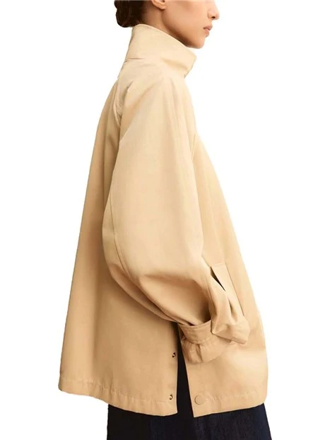 GIACCA IMPERMEABILE  COLLO RIALZATO DONNA BEIGE
