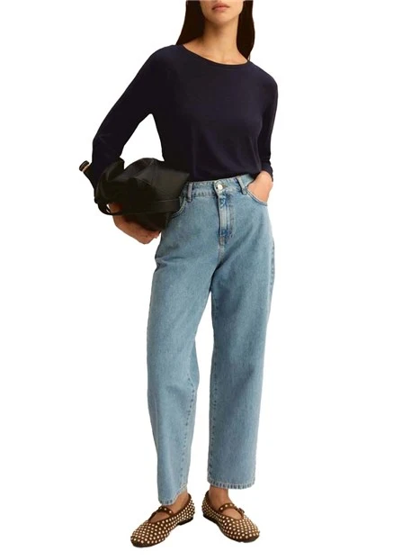 JENAS REGULAT MOM FIT  GAMBA AMPIA DONNA BLU