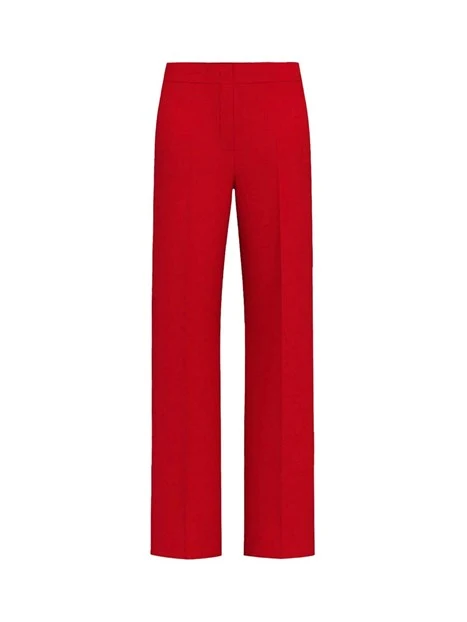 PANTALONI PALAZZO AMPI IN JERSEY CON PIEGA STIRATA DONNA ROSSO