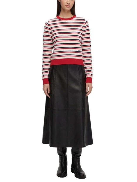 MAGLIA GIROCOLLO CON RICAMO MONOGRAM DONNA BIANCO