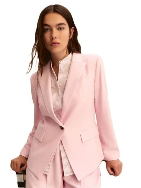 TAILLEUR  IN TESSUTO FLUIDO CON LAMÉ DONNA ROSA