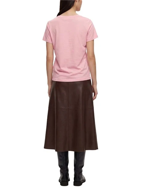 BLUSA IN MISTO SETA CON SCOLLO A BARCA DONNA ROSA