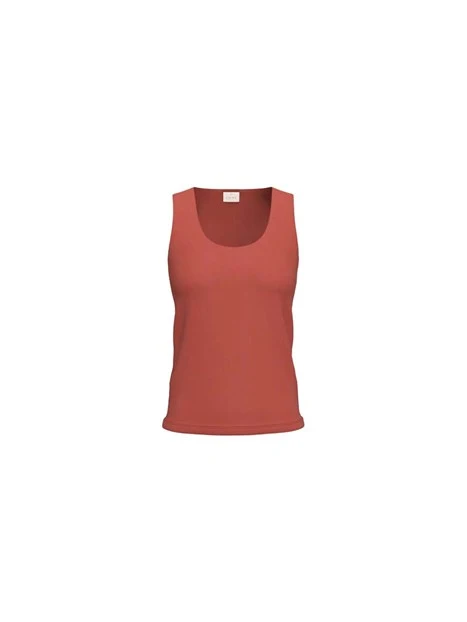 TOP CANOTTA IN JERSEY DONNA ROSSO