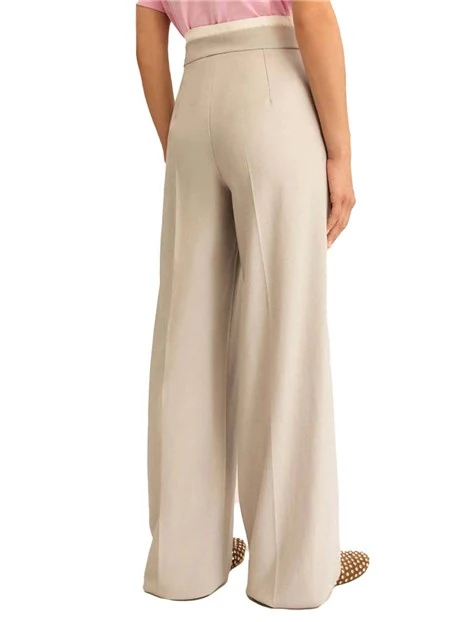 PANTALONI PALAZZO LINEA DRITTA E COULISSE DONNA GRIGIO