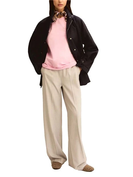 PANTALONI PALAZZO LINEA DRITTA E COULISSE DONNA GRIGIO