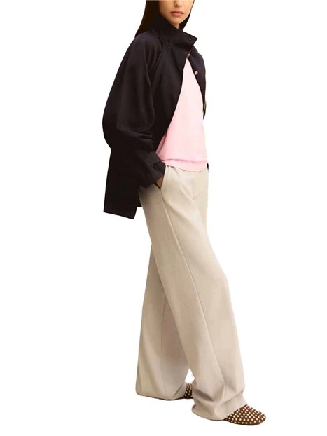 PANTALONI PALAZZO LINEA DRITTA E COULISSE DONNA GRIGIO