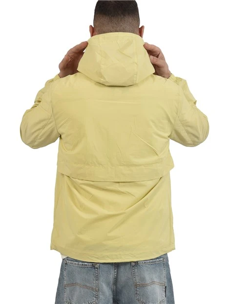 GIACCA IMPERMEABILE ANTIVENTO FODERATO CON CAPPUCCIO UOMO GIALLO