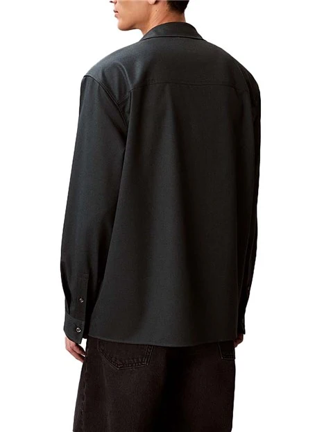 CAMICIA ELEGANTE DOPPIE TASCHE CUCITURE LATERALI UOMO GRIGIO