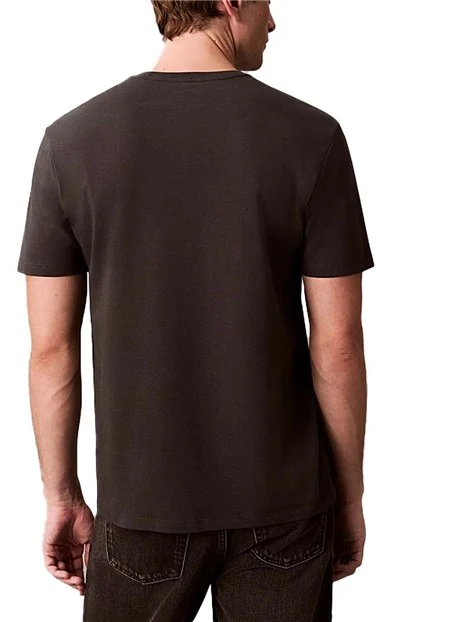 T-SHIRT MANICA CORTA CON LOGO STAMPATO SUL PETTO UOMO NERO