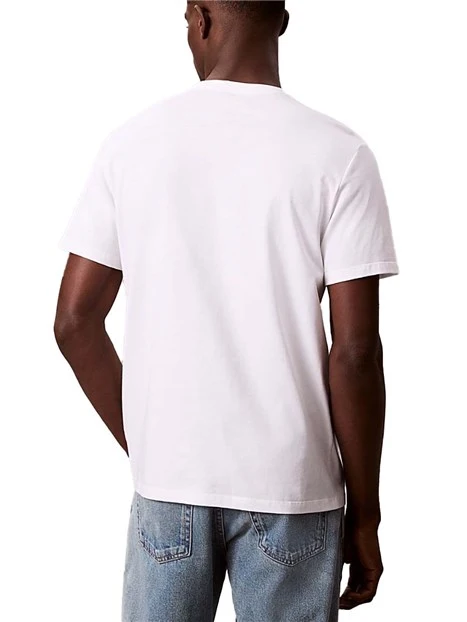 T-SHIRT MANICA CORTA CON LOGO STAMPATO SUL PETTO UOMO BIANCO