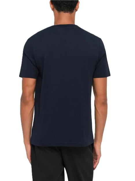 T- SHIRT MANICA CORTA CON DETTAGLIO BANDIERA SUL PETTO UOMO BLU