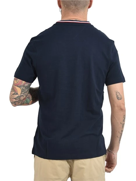 T-SHIRT MANICA CORTA IN COTONE CON TASCHINO UOMO BLU