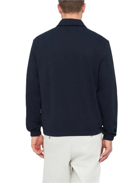 GIACCA IN COTONE CON ZIP E POLSINI ELASTICIZZATI UOMO BLU SCURO