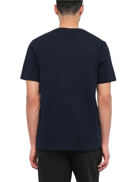 T-SHIRT MANICA CORTA CON STAMPA FRONTALE LOGO UOMO BLU SCURO