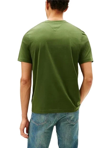 T-SHIRT MANICA CORTA CON STAMPA FRONTALE LOGO UOMO VERDE