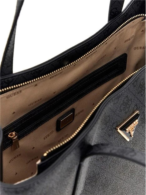 BORSA A SPALLA HWSG6974230 LOGO MERIDIAN II DONNA NERO