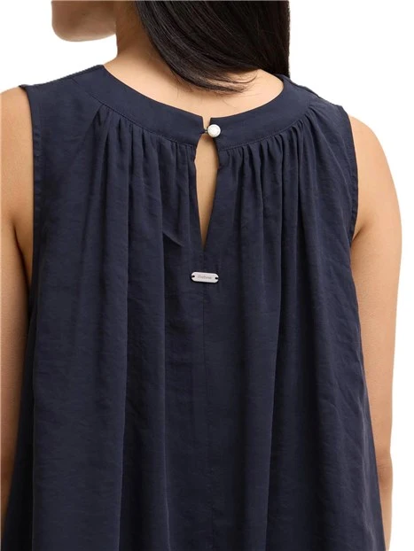 VESTITO LUNGO IN MISTO MODAL OVERSIZE DONNA BLU