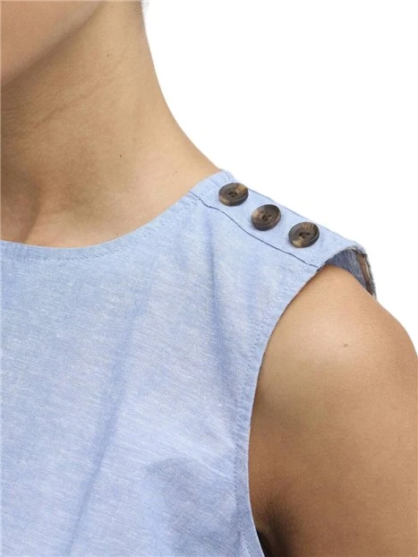 TOP IIN MISTO LINO JOSIE DONNA AZZURRO