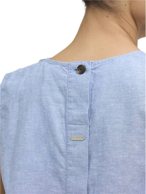 TOP IIN MISTO LINO JOSIE DONNA AZZURRO