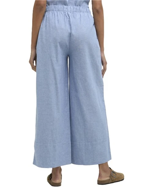 TOP SMANICATO MISTO LINO JOSIE DONNA AZZURRO