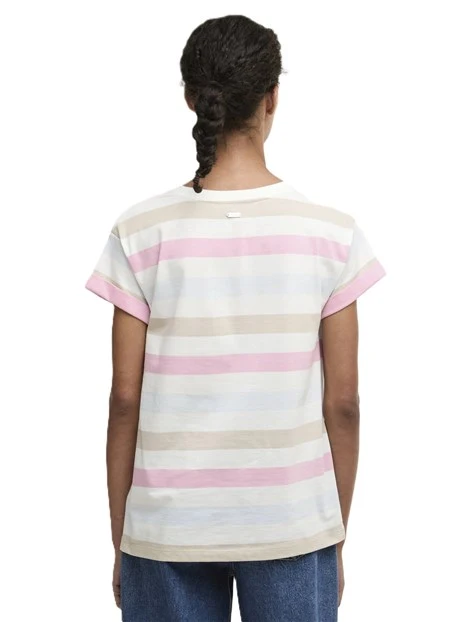 T-SHIRT MANICA CORTA A RIGHE LYNDALE DONNA BLU