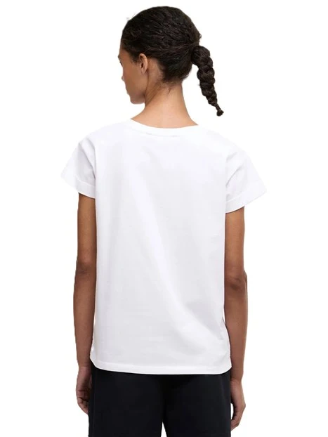 T-SHIRT MANICA CORTA BEDE IN JERSEY DI COTONE CON LOGO DONNA BIANCO