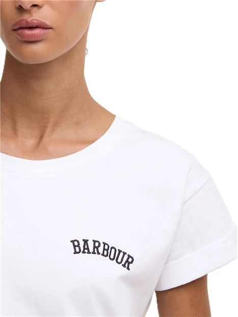 T-SHIRT MANICA CORTA BEDE IN JERSEY DI COTONE CON LOGO DONNA BIANCO