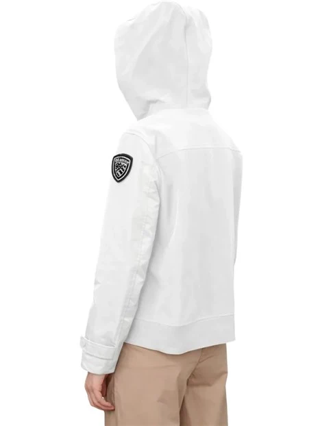 GIACCA CON DETTAGLI IN NLYON E CAPPUCCIO DONNA BIANCO