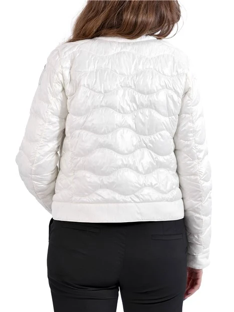 PIUMINO CORTO CON COLLO ALTO DONNA BIANCO