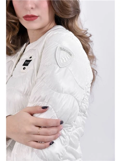 PIUMINO CORTO CON COLLO ALTO DONNA BIANCO