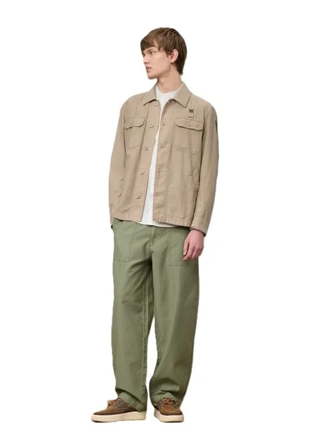 GIACCA CORTA CON COLLETTO A CAMICIA E TASCHE FRONTALI UOMO BEIGE