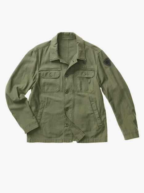 GIACCA CORTA CON COLLETTO A CAMICIA E TASCHE FRONTALI UOMO VERDE