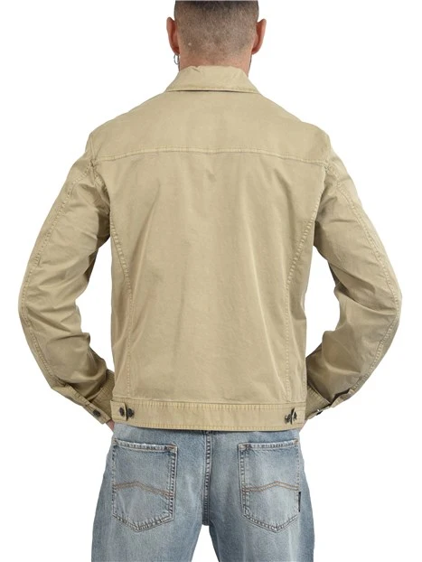 GIACCA CORTA SFODERATA CON CHIUSURA A ZIP UOMO BEIGE