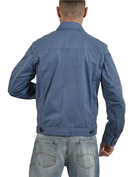 GIACCA CORTA SFODERATA CON CHIUSURA A ZIP UOMO BLU