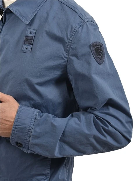 GIACCA CORTA SFODERATA CON CHIUSURA A ZIP UOMO BLU