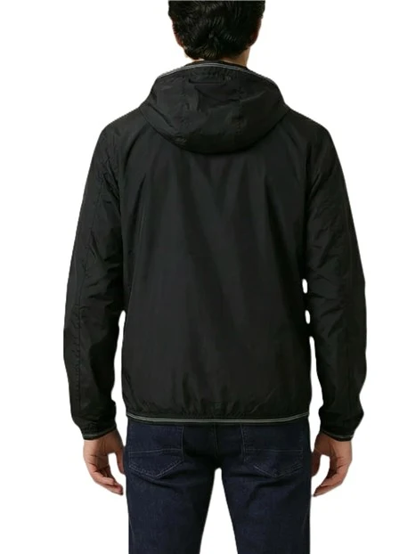 GIACCA IN NYLON CON CAPPUCCIO UOMO NERO