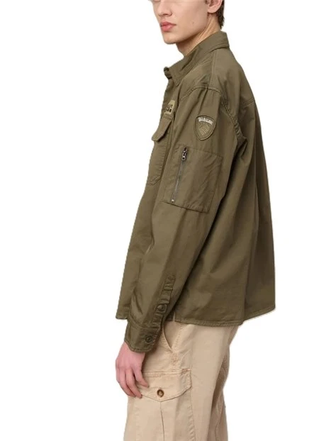 GIACCA MULTITASCHE CON ZIP E BOTTONI UOMO VERDE