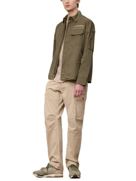 GIACCA MULTITASCHE CON ZIP E BOTTONI UOMO VERDE