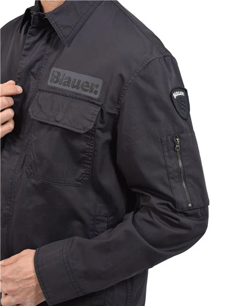 GIACCA MULTITASCHE CON ZIP E BOTTONI UOMO BLU