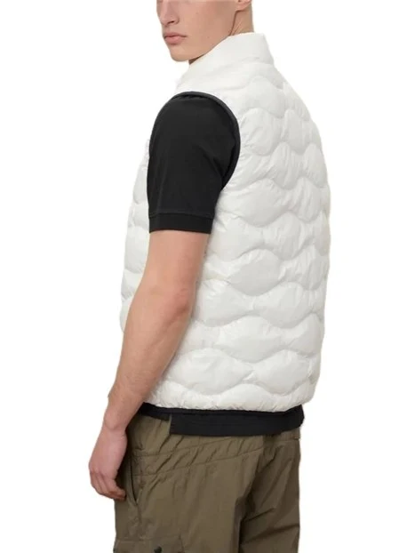 PIUMINO SMANICATO CON IMBOTTITURA AD ONDE CON FODERA A CONTRASTO UOMO BIANCO