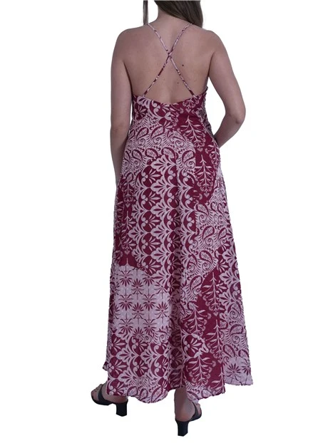 VESTITO LUNGO CON STAMPA ALL OVER DONNA ROSA