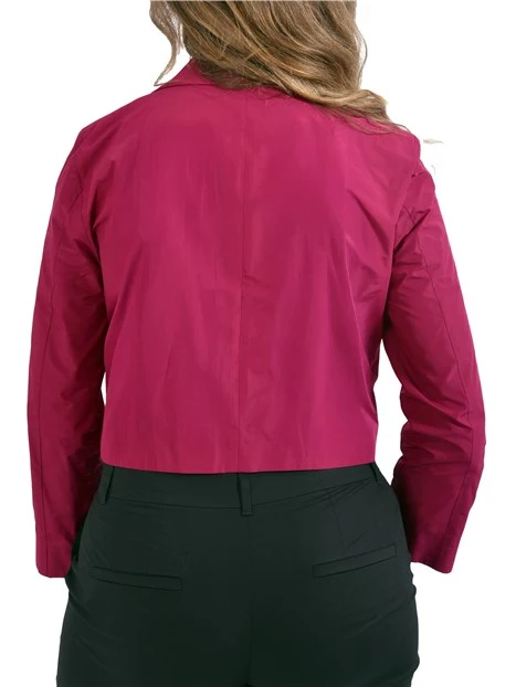 GIACCA CORTA CON BOTTONE SINGOLO RIVESTITO DONNA FUCSIA