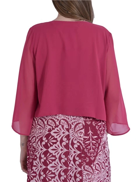 COPRISPALLE IN GEORGETTE CON VOLANT DONNA FUCSIA