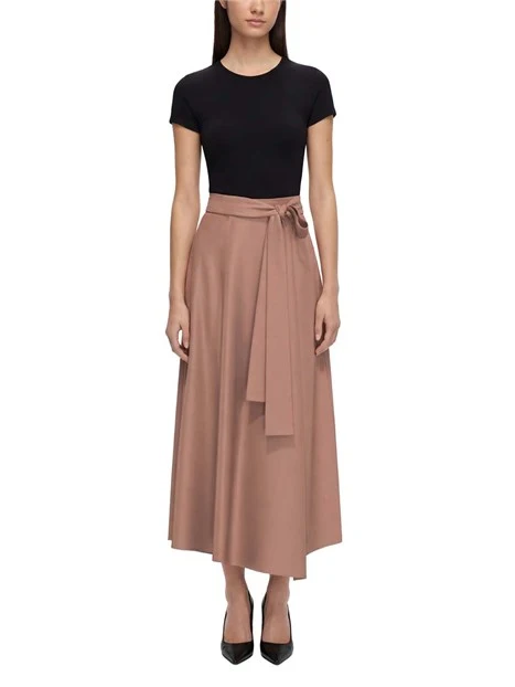 GONNA LUNGA A PORTAFOGLIO CON  INSERTO ELASTICO DONNA ROSA