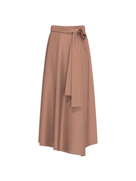 GONNA LUNGA A PORTAFOGLIO CON  INSERTO ELASTICO DONNA ROSA