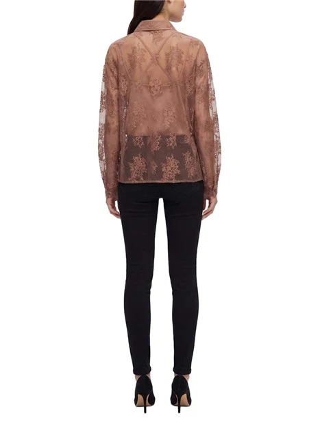 CAMICIA IN PIZZO CON CHIUSURA A GOCCIA  DONNA ROSA