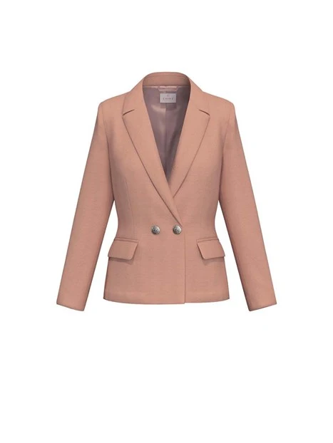 BLAZER SCOLLO REVER IN MISTO VISCOSA FODERATO DONNA ROSA