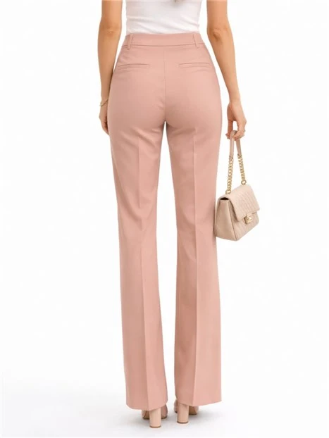 PANTALONE PALAZZO CON PIEGA STIRATA FIT REGOLARE DONNA ROSA